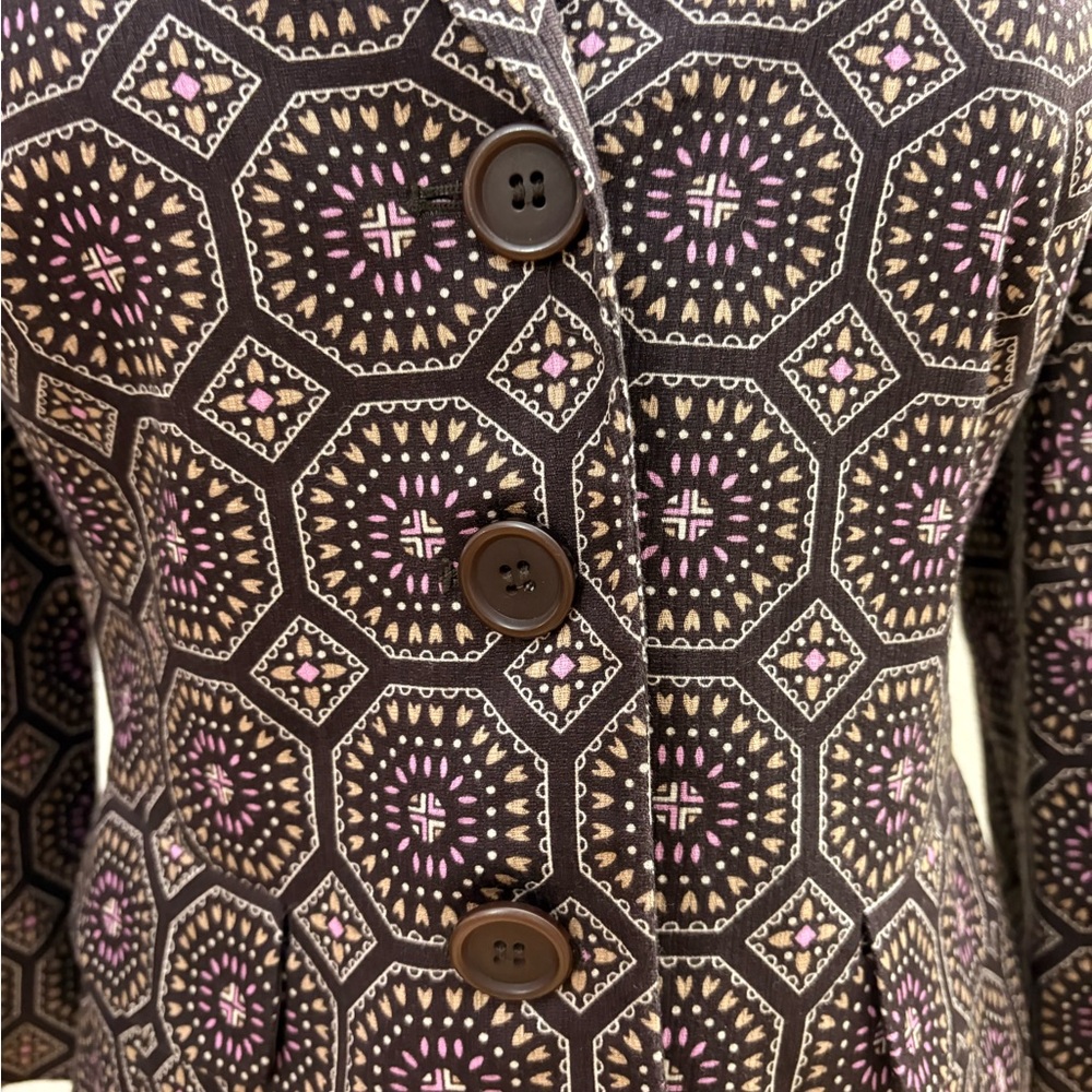 Loft Hexagonal Patterned Blazer In Black And Pink - image 2